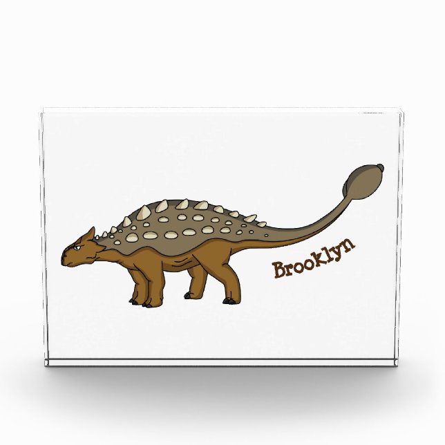 Ankylosaurus armoured dinosaur illustration photo block (Front)