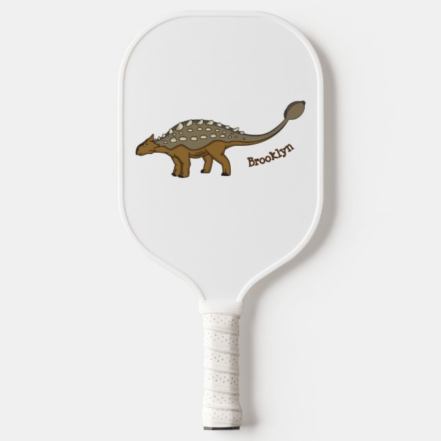 Ankylosaurus armoured dinosaur illustration  pickleball paddle (Front)
