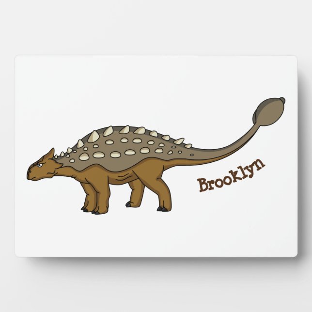 Ankylosaurus armoured dinosaur illustration plaque (Front)
