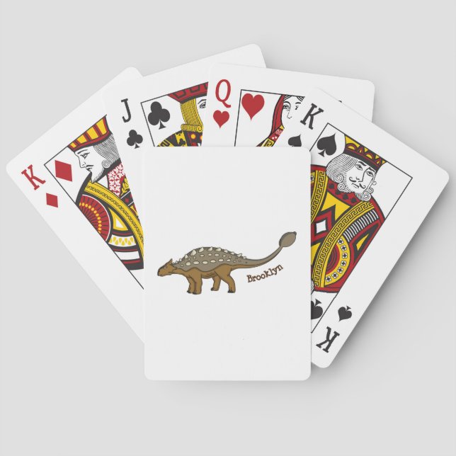 Ankylosaurus armoured dinosaur illustration playing cards (Back)