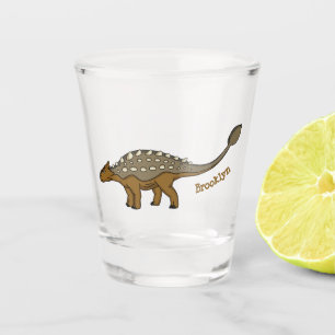 Ankylosaurus armoured dinosaur illustration shot glass
