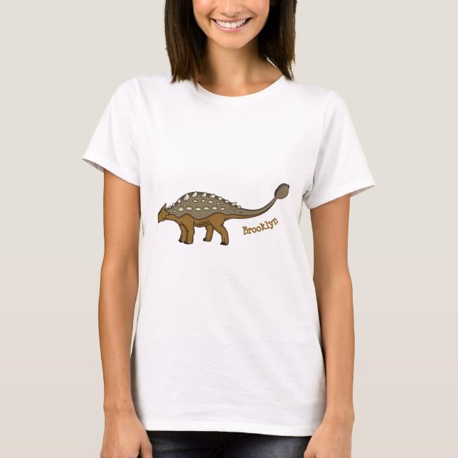 Ankylosaurus armoured dinosaur illustration T-Shirt (Front)