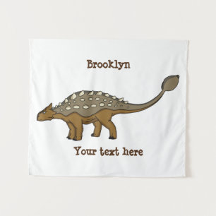Ankylosaurus armoured dinosaur illustration tapestry