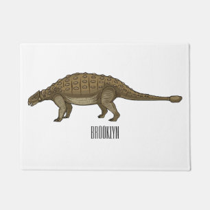 Ankylosaurus cartoon illustration  doormat