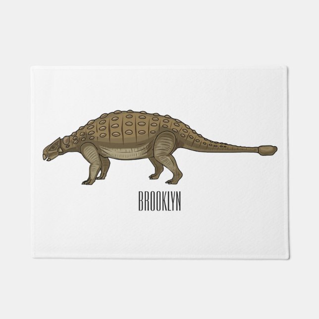Ankylosaurus cartoon illustration  doormat (Front)