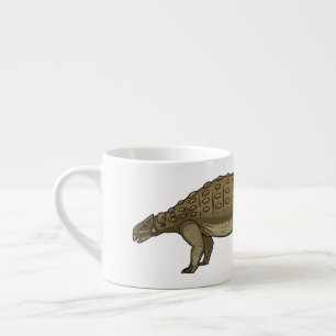 Ankylosaurus cartoon illustration  espresso cup
