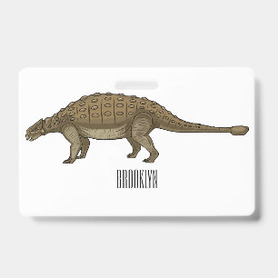 Ankylosaurus cartoon illustration  ID badge