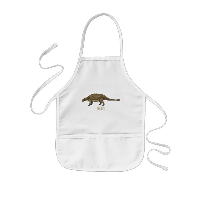 Ankylosaurus cartoon illustration  kids apron (Front)