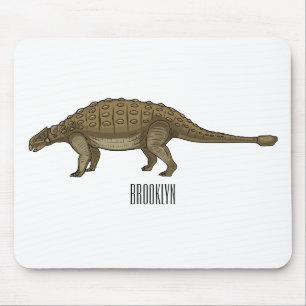 Ankylosaurus cartoon illustration mouse pad