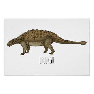 Ankylosaurus cartoon illustration  poster