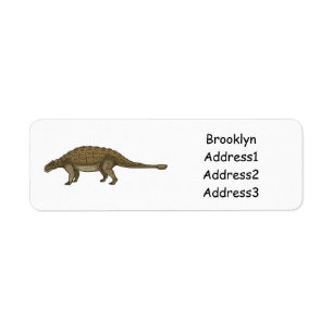 Ankylosaurus cartoon illustration return address label