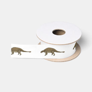 Ankylosaurus cartoon illustration satin ribbon