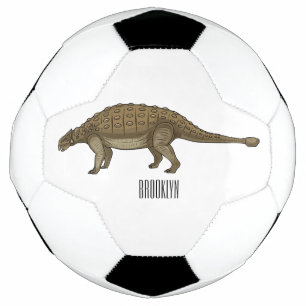 Ankylosaurus cartoon illustration soccer ball
