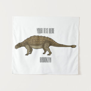 Ankylosaurus cartoon illustration  tapestry