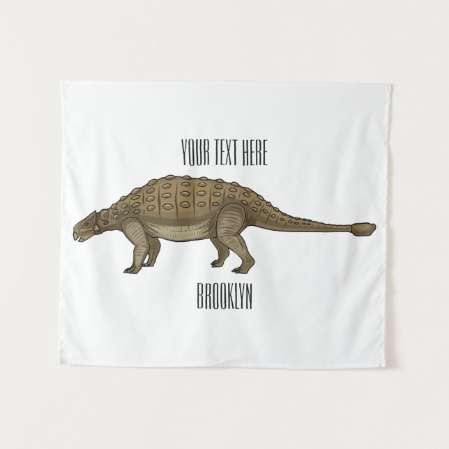 Ankylosaurus cartoon illustration  tapestry (Front (Horizontal))