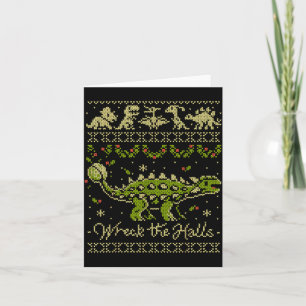 Ankylosaurus Dinosaur Christmas Sweater Card