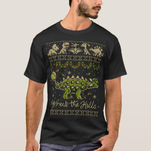 Ankylosaurus Dinosaur Christmas T-Shirt