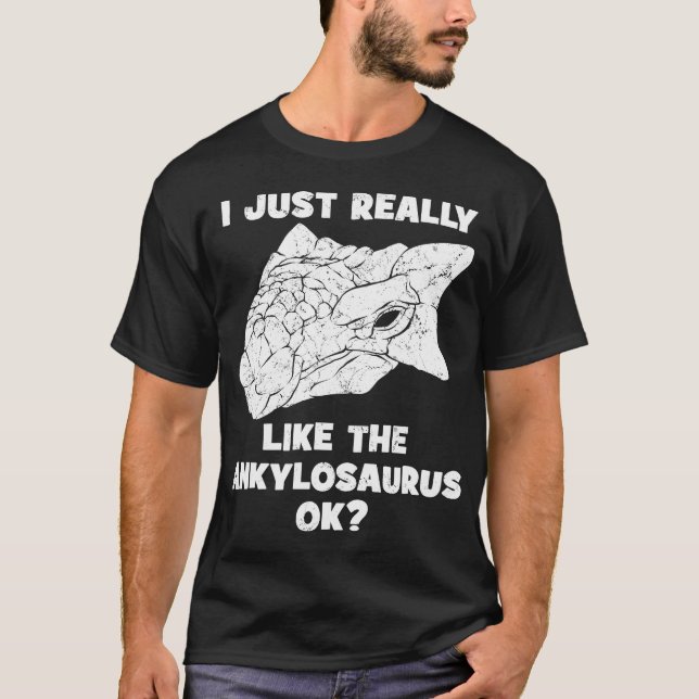 Ankylosaurus Skull Fossil Hunter Funny T-Shirt (Front)