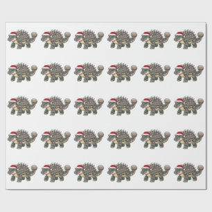 Ankylosaurus Wrapped in Christmas Lights Wrapping Paper