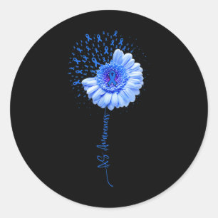 Ankylosing Spondylitis Awareness Flower Survivor F Classic Round Sticker