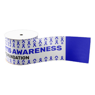 Ankylosing Spondylitis Awareness Pattern Ribbon Grosgrain Ribbon