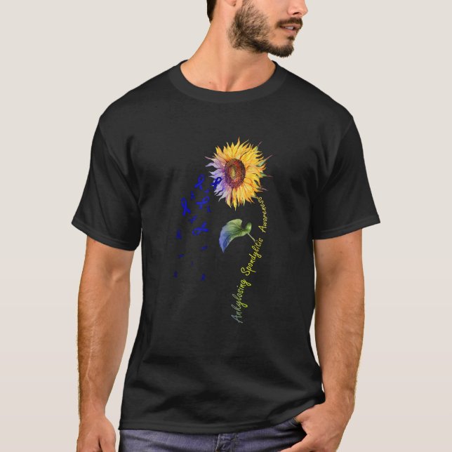Ankylosing Spondylitis Awareness Sunflower  T-Shirt (Front)