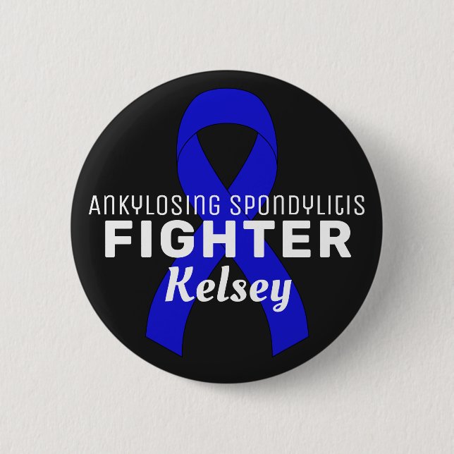 Ankylosing Spondylitis Ribbon Black Button (Front)