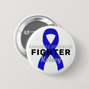 Ankylosing Spondylitis Ribbon White Button