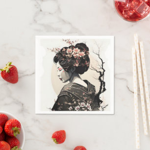 Anmutige japanische Geisha - Napkin