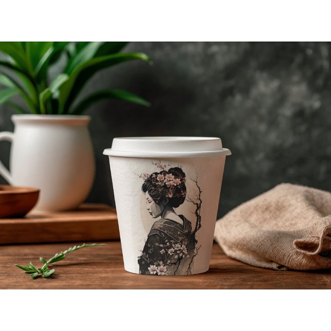 Anmutige japanische Geisha -  Paper Cups (Creator Uploaded)