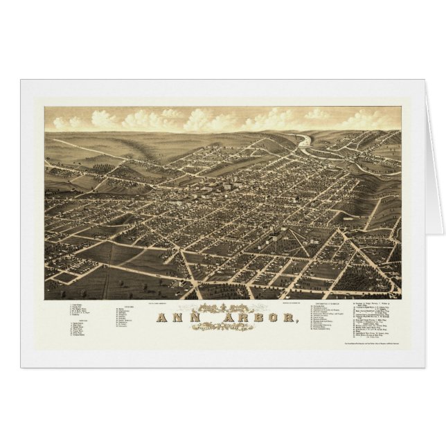 Ann Arbor, MI Panoramic Map - 1880 (Front Horizontal)