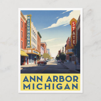 Ann Arbor Michigan Downtown Street Art Postcard