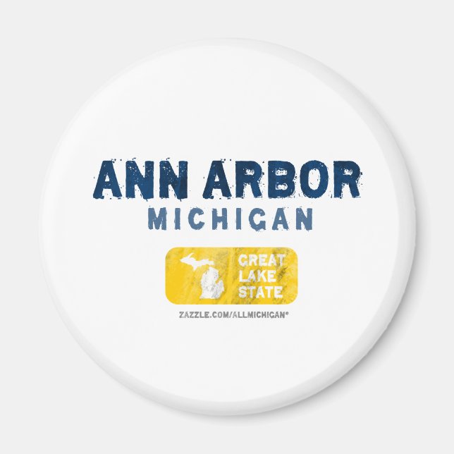 Ann Arbor Michigan Great Lake State Magnet (Front)