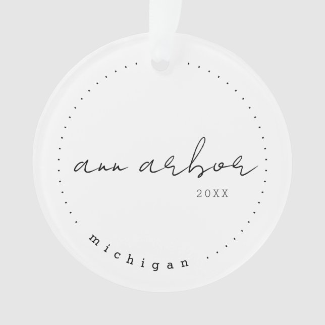Ann Arbor, Michigan MI Travel United States Ornament (Front)