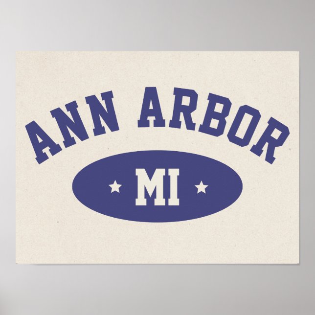 Ann Arbor, Michigan Retro College Typography Print (Front)