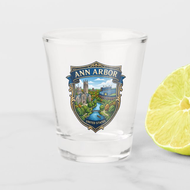 Ann Arbor Michigan Shot Glass (Front)