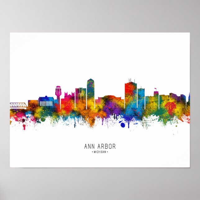 Ann Arbor Michigan Skyline Poster (Front)
