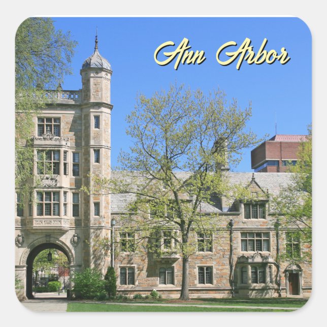 Ann Arbor Michigan Sticker- Square Quad  Sticker (Front)