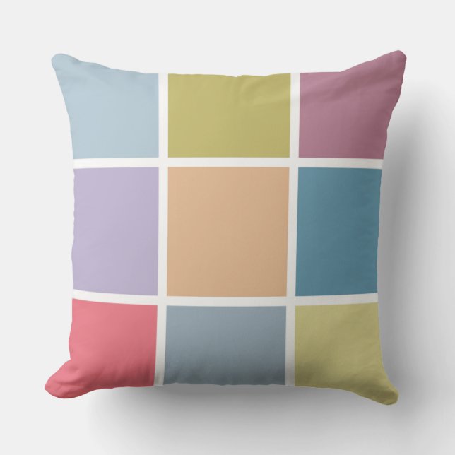 Ann Arbor Pastel Chalk Squares Cushion (Front)