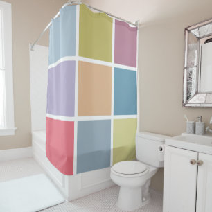 Ann Arbor Pastel Chalk Squares Shower Curtain