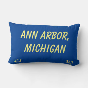 Ann Arbor Throw Pillow Latitude-Longitude