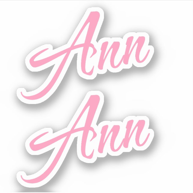 Ann Decorative Name in Pink x2 Sticker (Front)