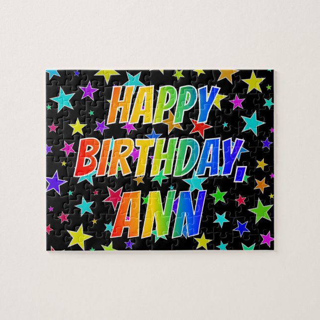 "ANN" First Name, Fun "HAPPY BIRTHDAY" Jigsaw Puzzle (Horizontal)