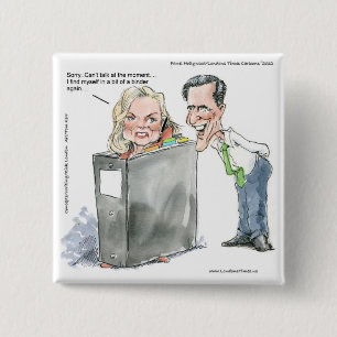 Ann Romney In A Binder Funny Gifts Tees & Cards 15 Cm Square Badge