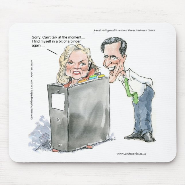Ann Romney In A Binder Funny Gifts Tees & Cards Mouse Pad (Front)