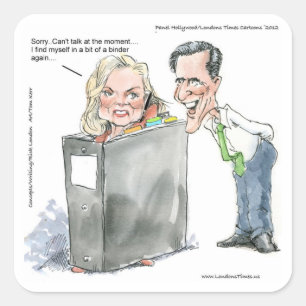 Ann Romney In A Binder Funny Gifts Tees & Cards Square Sticker