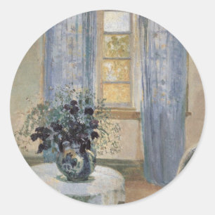 Anna Ancher's Blue Clematis in the Artist's Studio Classic Round Sticker
