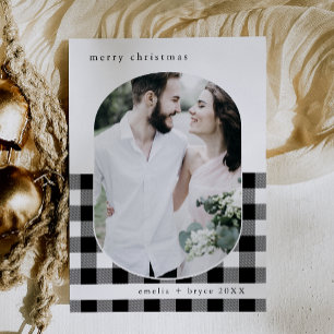 ANNA Black Buffalo Plaid Family Photo Christmas Holiday Card