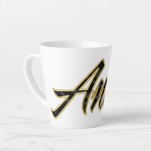 Anna black lettering Latte Tasse Mug (Left Angle)