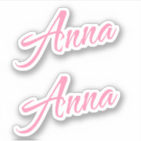 Anna Decorative Name in Pink x2 Sticker
